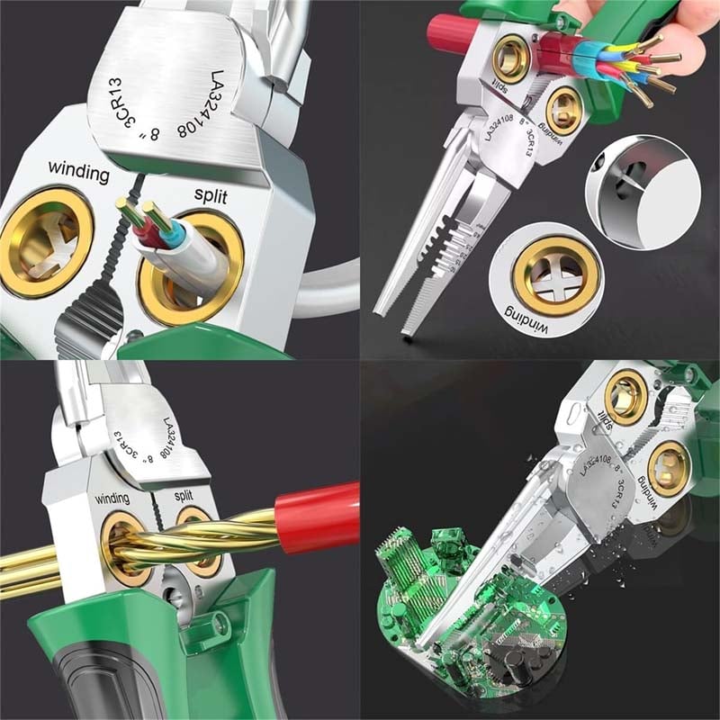 8-in-1 Multifunktionale Elektriker-Spitzzange
